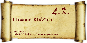 Lindner Klára névjegykártya