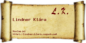 Lindner Klára névjegykártya